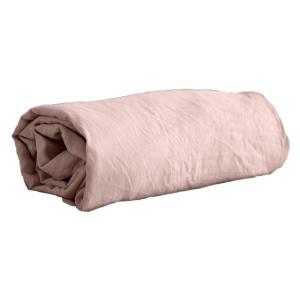 Drap housse 100% microfibre lavée rose poudré 140 x 190 cm