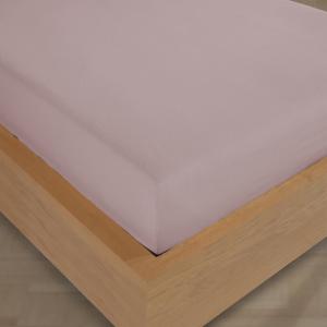 Drap housse 140x190 cm Flanelle de coton rose