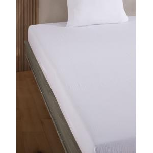 Drap housse 140x190 cm gaze de coton blanc