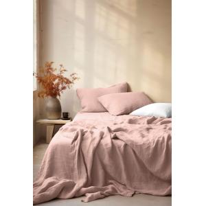 Drap housse 160x200 30 gaze de coton rose poudré