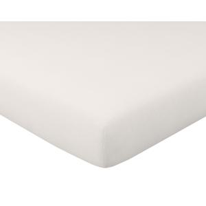 Drap-housse 160x200 blanc ivoire en percale de coton
