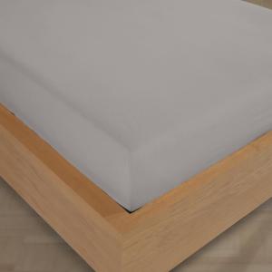 Drap housse 160x200 cm Flanelle de coton gris