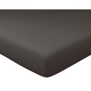 Drap-housse 160x200 en percale de coton  gris souris