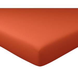 Drap-housse 160x200 orange en percale de coton