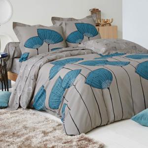 Drap-housse 160x200x28 beige mastic en coton