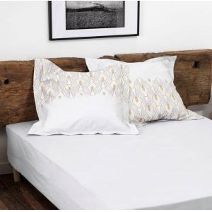 Drap housse 180x200   30 cm percale blanc