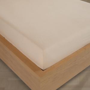 Drap housse 180x200 cm Flanelle de coton beige