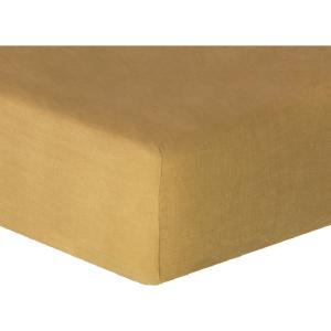 Drap housse 180x200x40 jaune safran