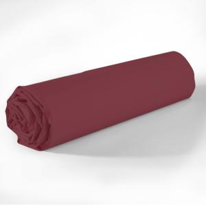 Drap Housse 90x190cm Bonnet 35cm 100% Coton 57fils Cerise