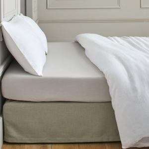 Drap Housse à  en 100% coton uni à effet chiné Beige