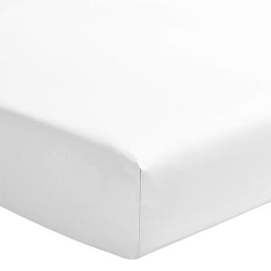 Drap Housse bonnet 25cm coton blanc 180x200 cm