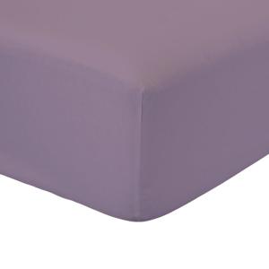 Drap housse coton 1 personne uni  90x190 cm Violet