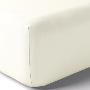 Drap housse coton 140x190 cm blanc doux
