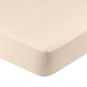 Drap housse coton 90x190 cm poudre
