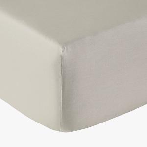 Drap housse coton biologique galet 180x200 cm