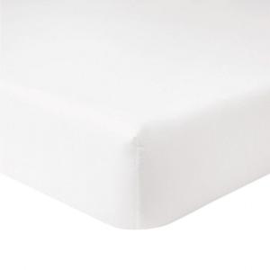 Drap housse coton blanc 90x190 bonnet 30 cm