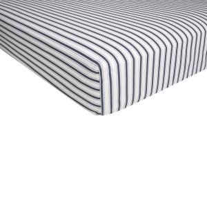 Drap housse coton bleu foncé 140x190 cm