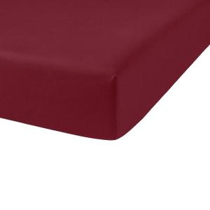 Drap housse coton cerise 160x200 cm