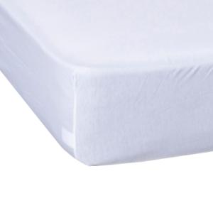 Drap housse coton jersey bonnet 30 cm blanc 70/80x190/200 cm