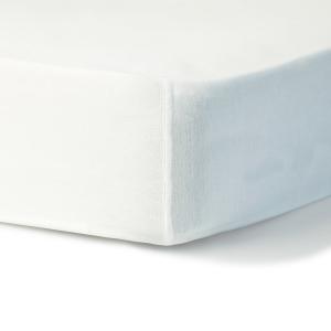 Drap housse coton lavé blanc 140x200x30