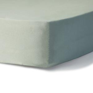 Drap housse coton lavé céladon 90x200x30
