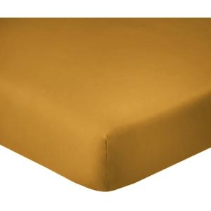 Drap housse coton safran 140x190 cm