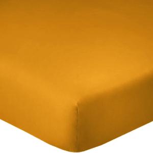 Drap housse coton safran 180x200 cm