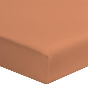 Drap housse coton terra cotta 140x200 cm