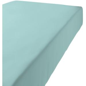 Drap housse coton turquoise 160x200 cm