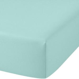 Drap housse coton turquoise 90x190 cm