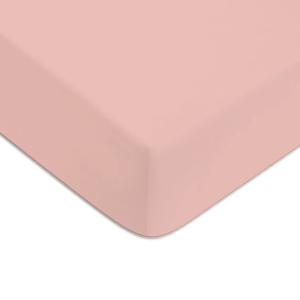 Drap housse coton  uni bonnet 25cm rose 140x190cm