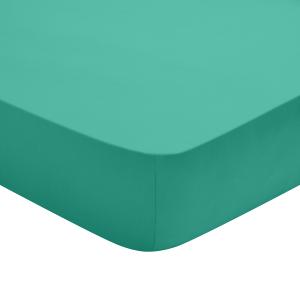Drap housse coton vert 140x200 cm