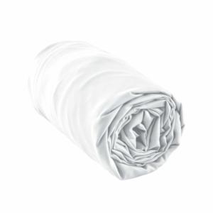 Drap housse en bambou uni blanc 180x200 cm