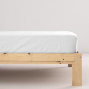 Drap-housse en coton 100 % 200 fils blanc 90x200   35 cm