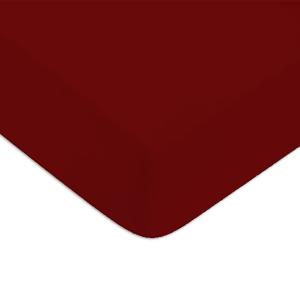 Drap housse en coton 57 fils uni terracotta 140x200cm