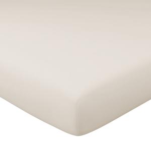 Drap-housse en coton beige 140x190x28cm
