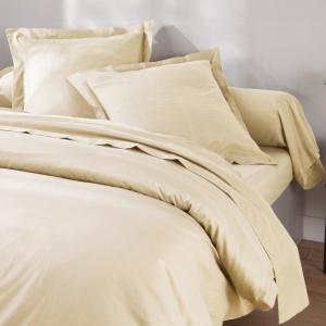 Drap-housse en coton beige sable 120x200x28cm