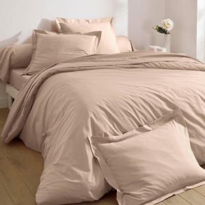 Drap-housse en coton beige sable 140x200x28cm