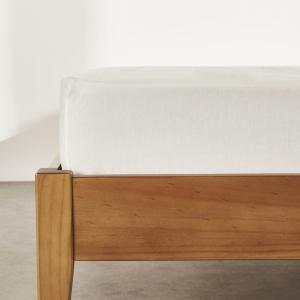 Drap housse en coton bio écru 90x200