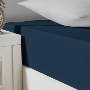 Drap housse en coton bio lavé Denim 180x200 cm