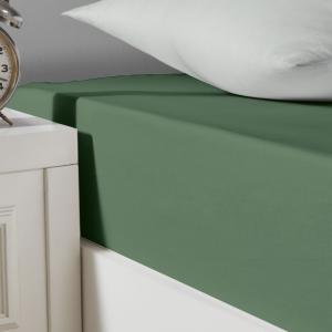 Drap housse en coton bio lavé Lichen 140x190 cm