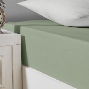 Drap housse en coton bio lavé Sauge 80x200 cm