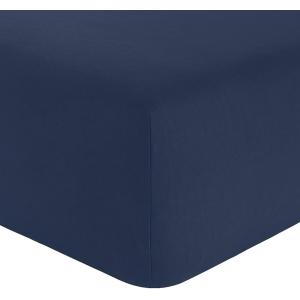 Drap housse en coton bio marine 180x200 cm
