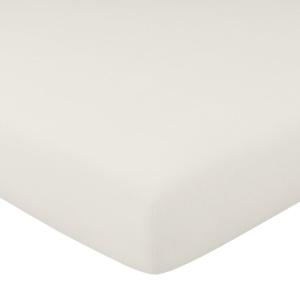 Drap-housse en coton blanc ivoire 180x200x28cm