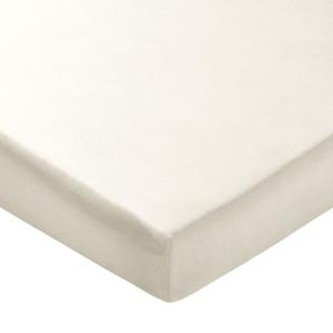 Drap-housse en coton blanc ivoire 90x190x28