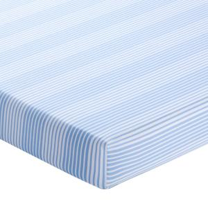 Drap-housse en coton bleu 140x190x28cm