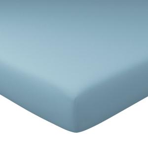 Drap-housse en coton bleu glacier 180x200x28