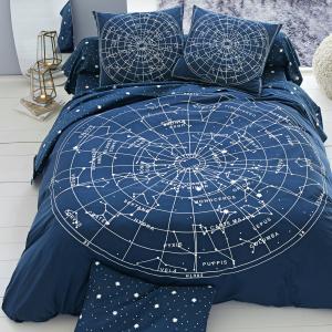 Drap-housse en coton bleu marine 90x190x28