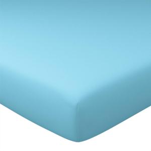 Drap-housse en coton bleu nuage 140x200x28cm