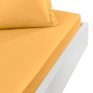 Drap housse en coton bonnet 30 cm  caramel 140x190 cm